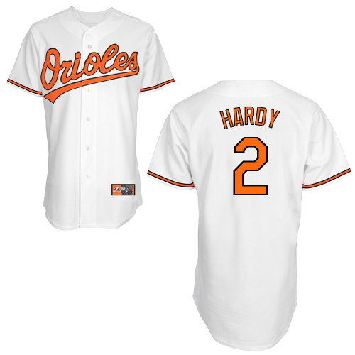 J-J Hardy #2 MLB Jersey-Baltimore Orioles Men's Authentic Home White Cool Base Baseball Jersey